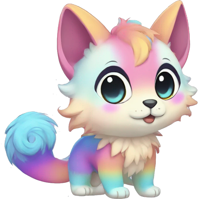 Kawaii colorful ethereal anthro fursona Fakemon emoji