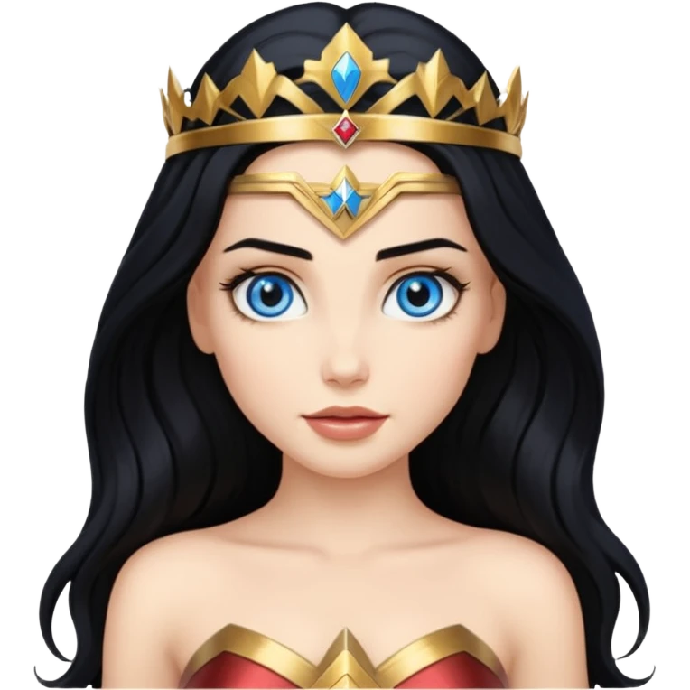 Wonder Woman with blue eyes emoji