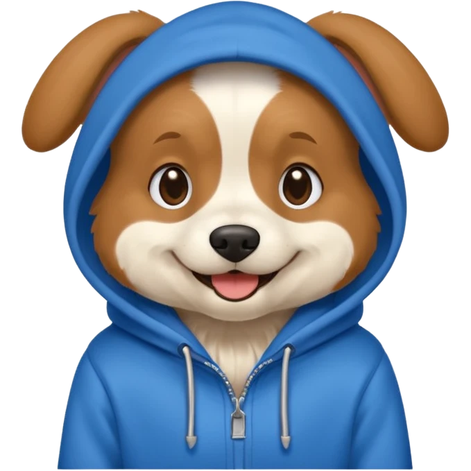 Dog wearing hoodie emoji