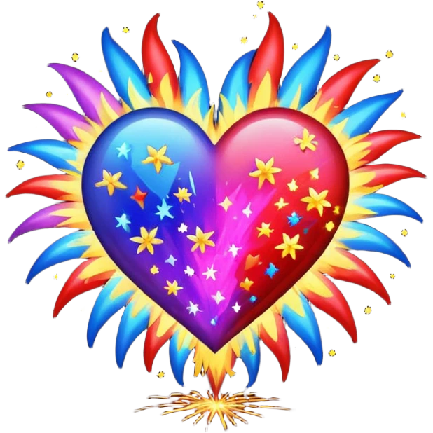firework heart emoji