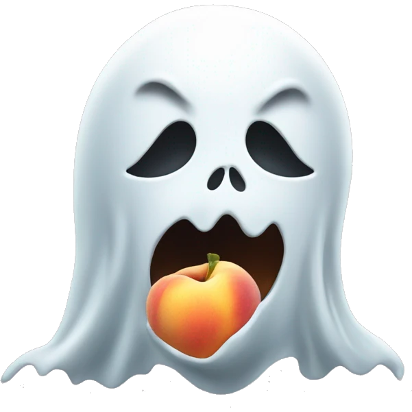 Ghost Licking a Peach emoji