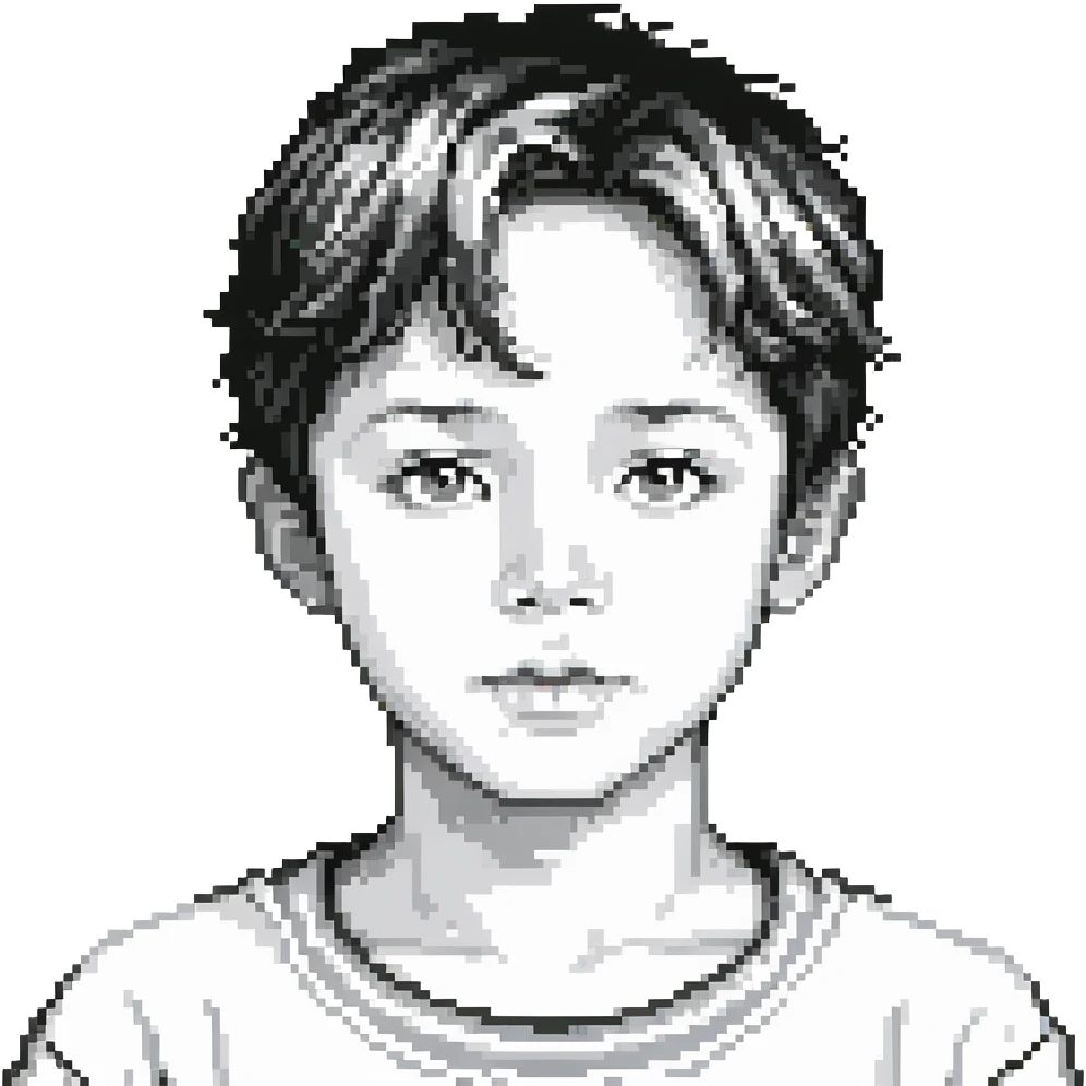 black and white portrait of a child boy's face emoji