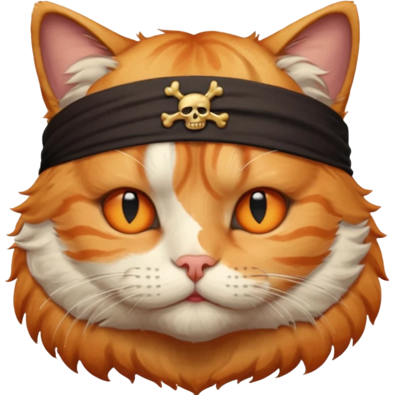 pirate cat with one closed eye with eyeband emoji
