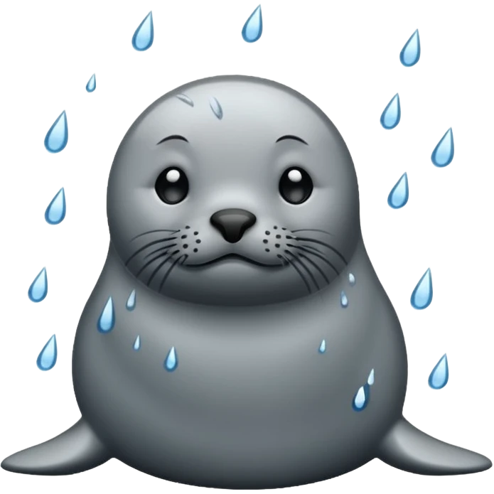 Seal in the rain emoji