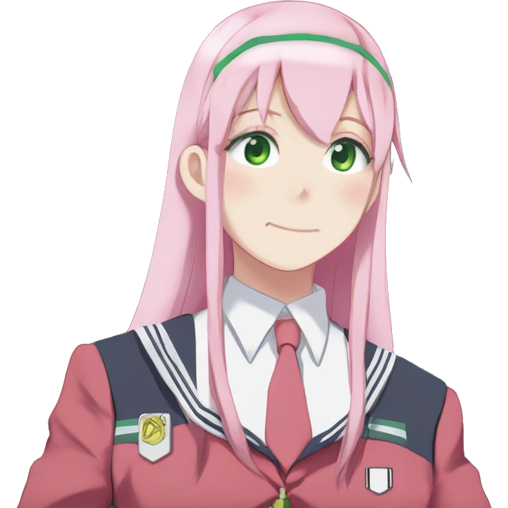 pink haired zero two portrait emoji