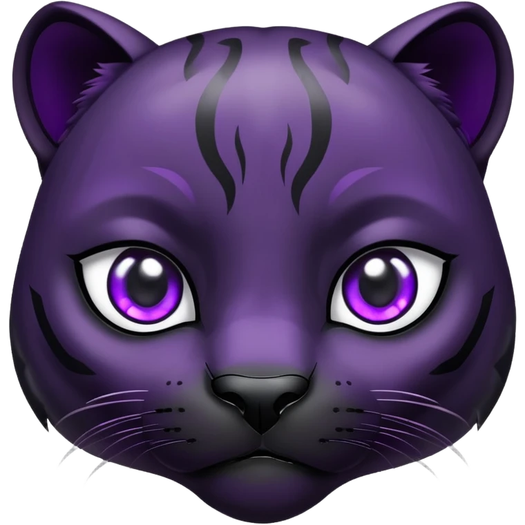 black panther with purple eyes, sad crying face emoji