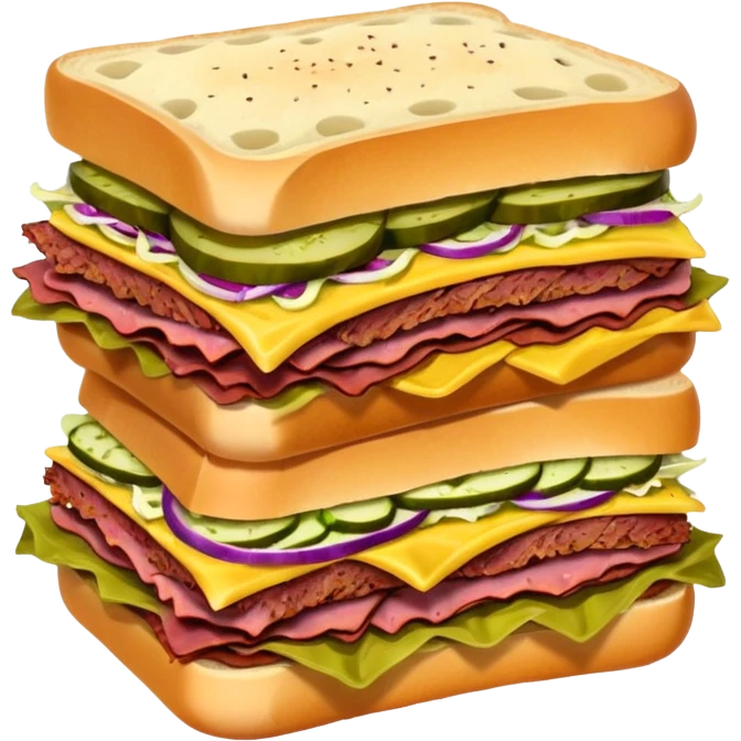 Pastrami sandwich on focaccia bread  emoji