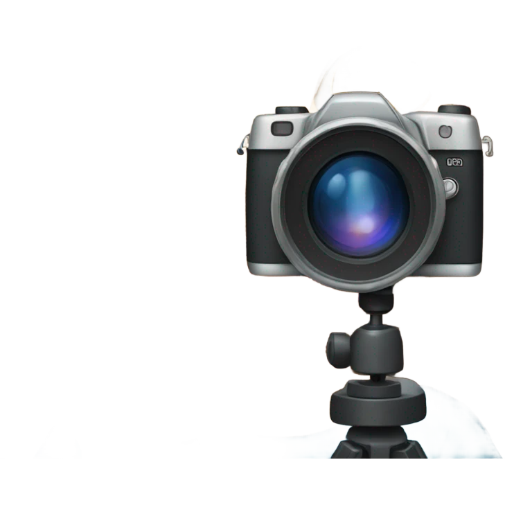 Realistic camera girl with camera and brown hair and blue eyes emoji