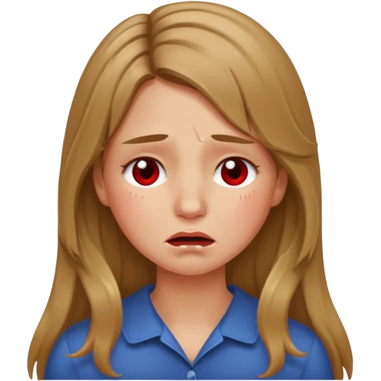 long Bronde hair girl bawling  emoji