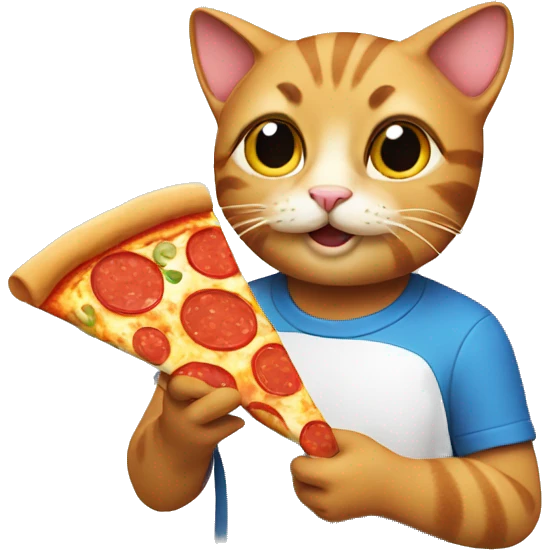 Cat holding pizza emoji
