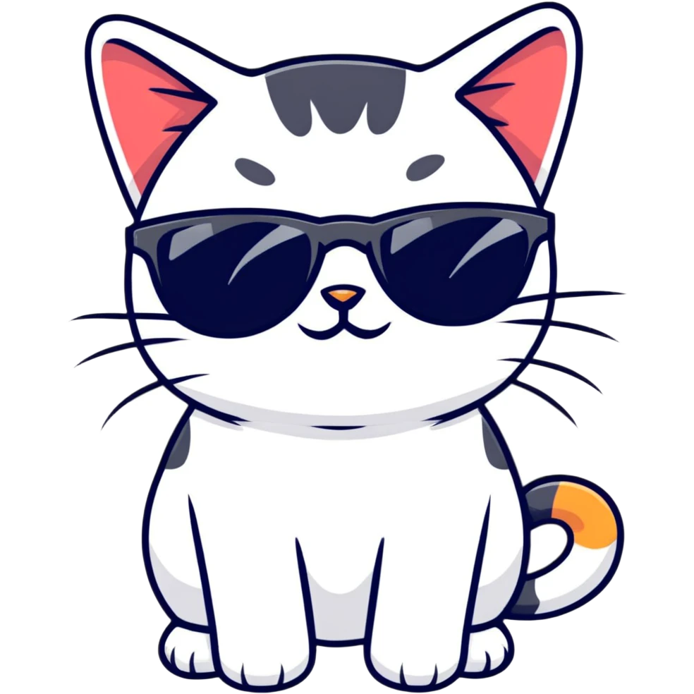 Cat with sunglasses emoji