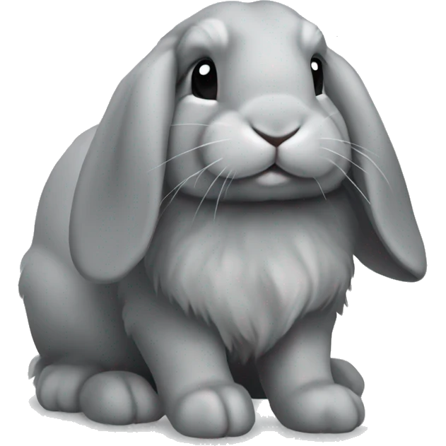 Solid gray rabbit mini lop emoji