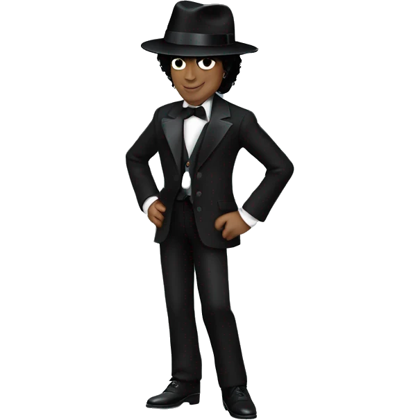 “Michael Jackson in a black suit, white glove, and fedora,.” emoji
