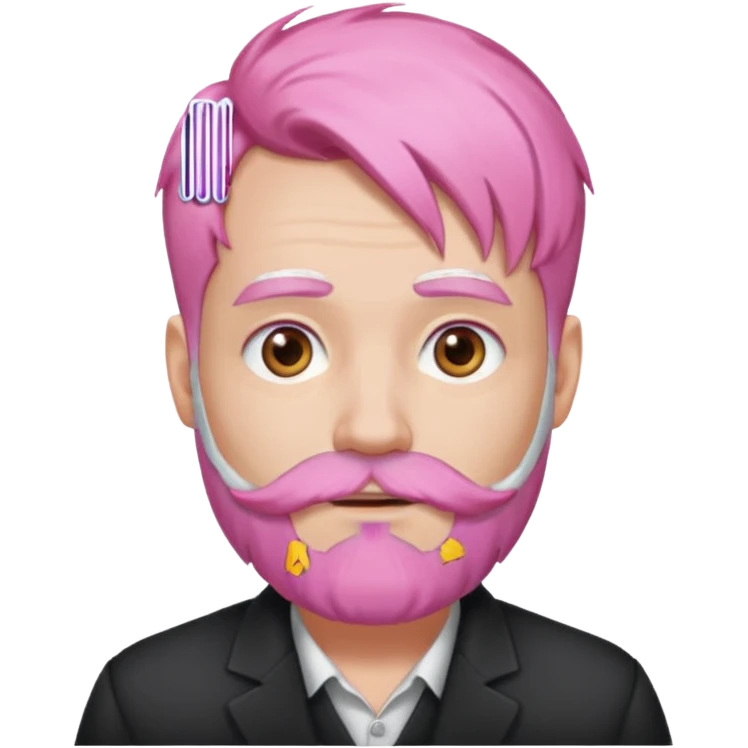 white bearded pink haired  emoji