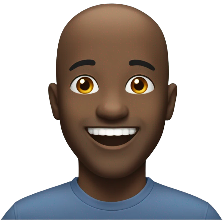 Excited bald black man emoji