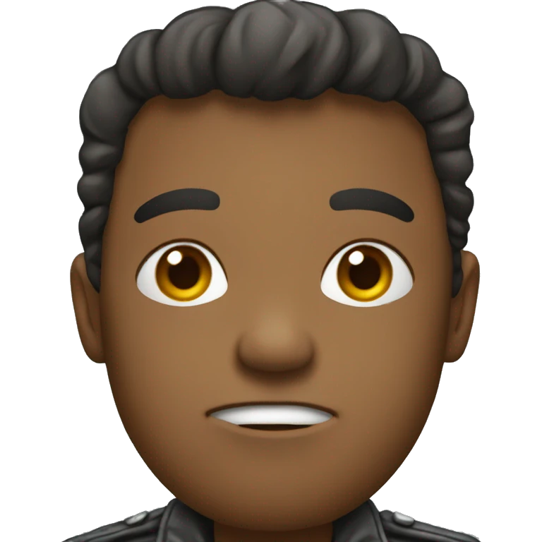 Emoji with a rough face with a jacket emoji