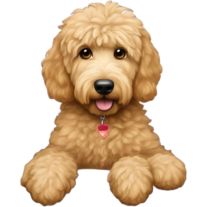Goldendoodle in a Bailey chair  emoji