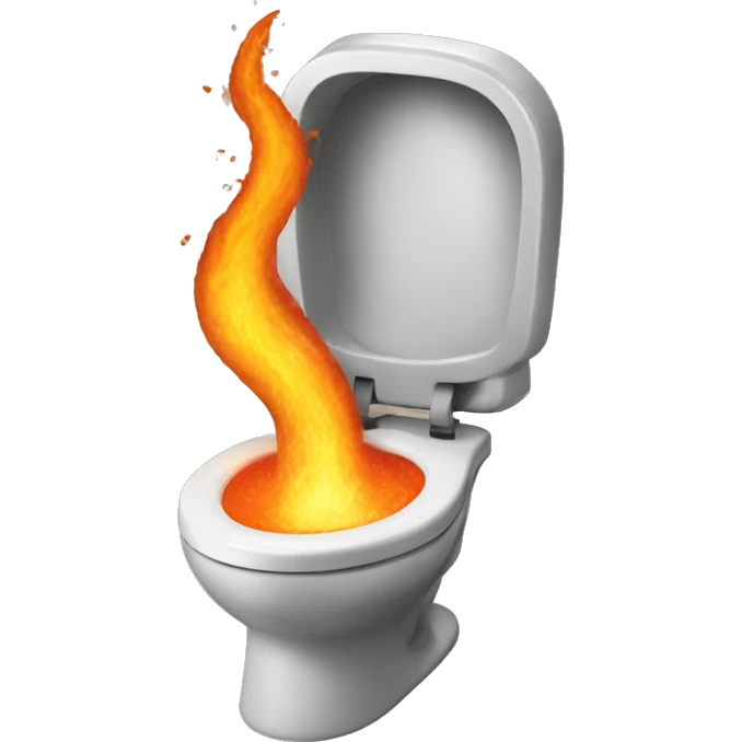 Toilet erupting like volcano emoji