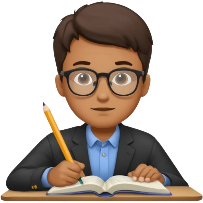 a man studying hard emoji