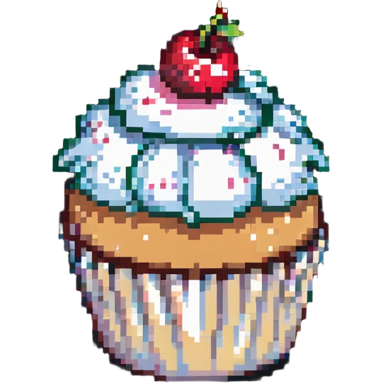 vanilla cupcake with a cherry on top emoji