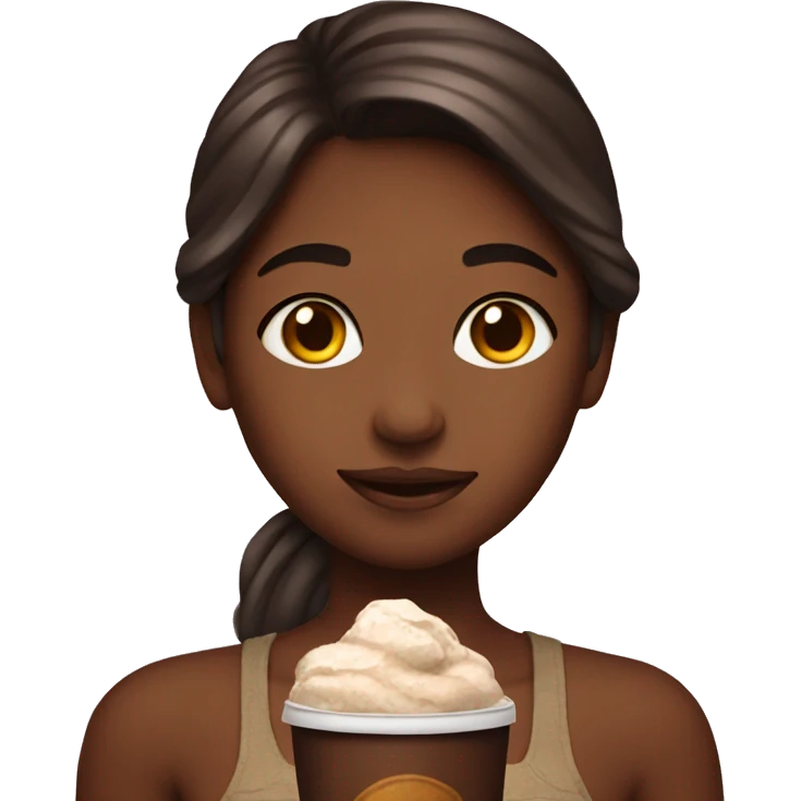 girl with a cacao emoji