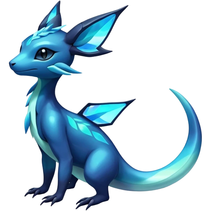 Colorful Dark Shiny Exotic Salandit-Aurorus-Glaceon-Fakémon-hybrid-creature (full body)  emoji