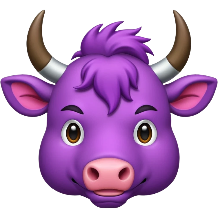 Quiero un toro de color violeta y esta enojado emoji