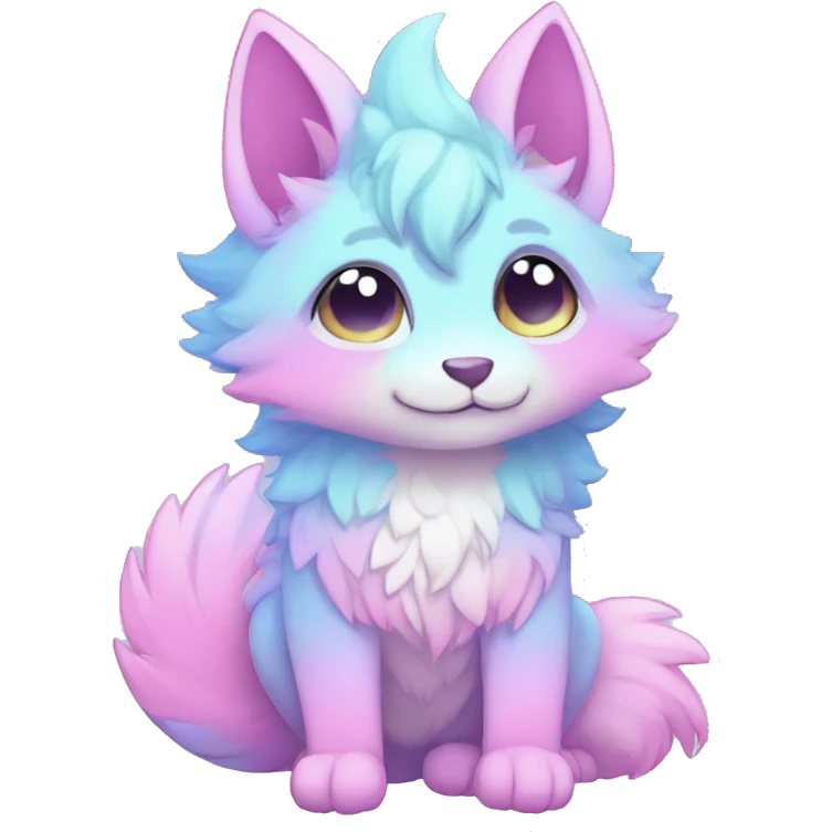 Kawaii colorful pastel ethereal anthro fursona Fakemon emoji