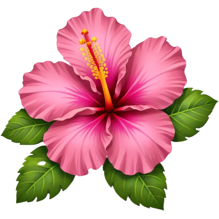 hibiscus orange& pink emoji