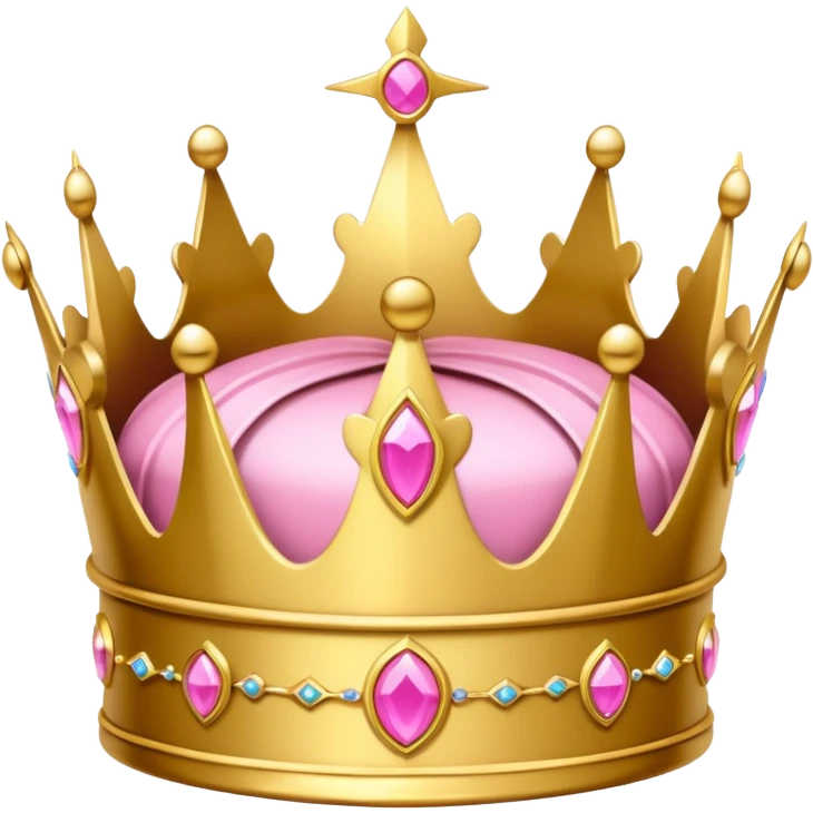 A luxurious golden crown with pink accents and elegant details, a prominent empty space or cutout in the center emoji