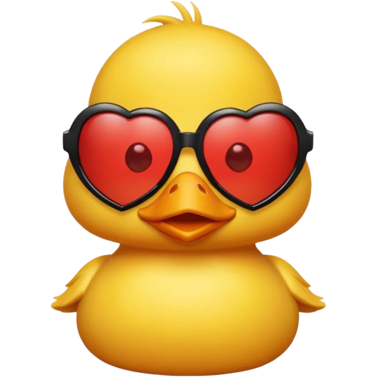 Make a frame emoji and inside it is a  yellow duck wearing red heart sunnies and the background is sky or anything blue make it like this 🌇 but what I described inside  emoji