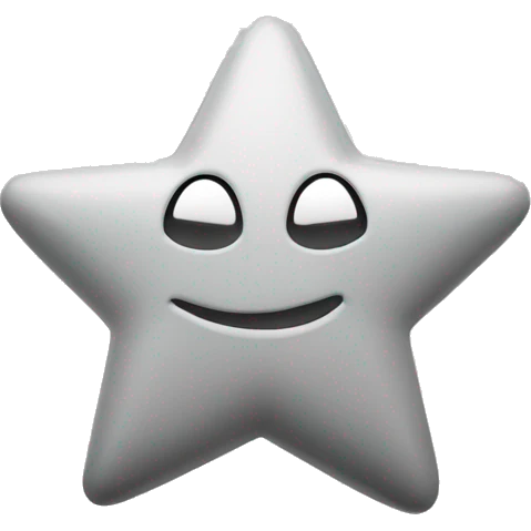 simle 3d rating star, gray emoji
