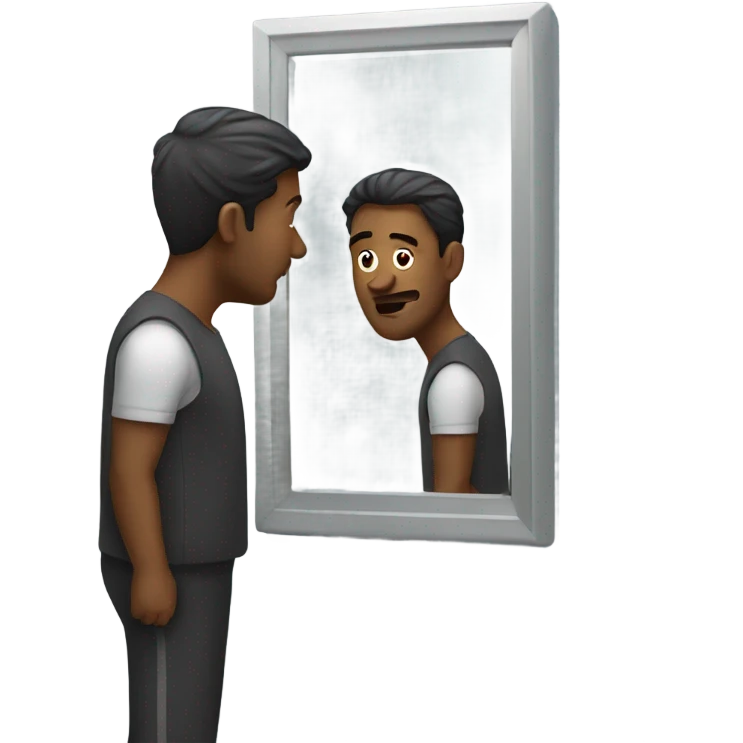 man looking at mirror emoji