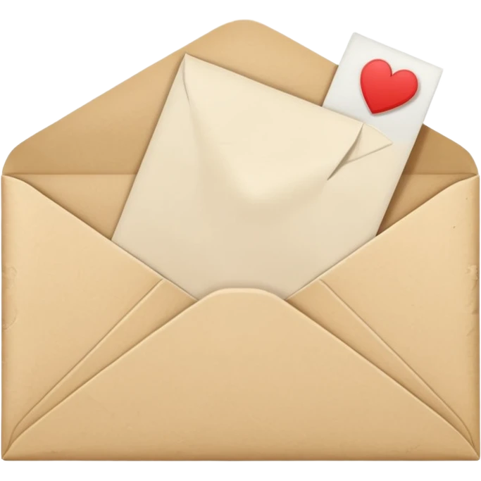an open beige envelope with a letter sticking out of it emoji