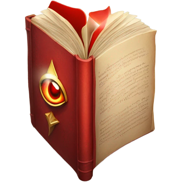 red magical book eye symbol in middle emoji