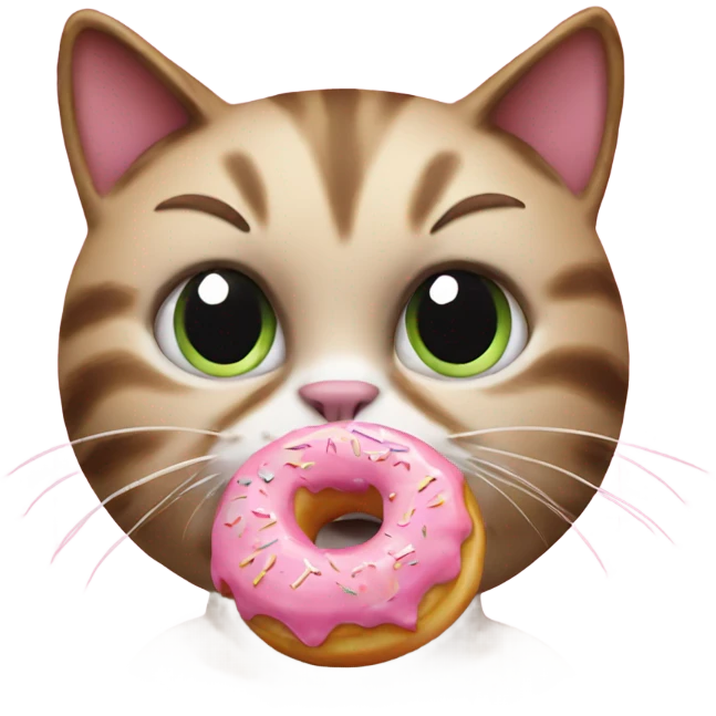 Cat eating donut emoji