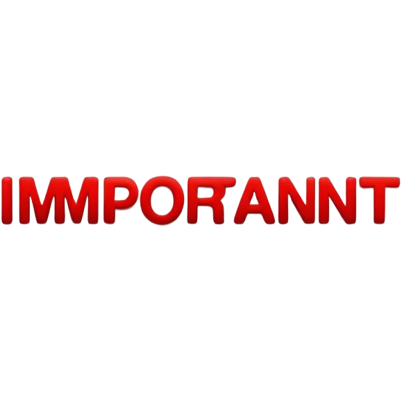 The Word "important" written in a red font emoji