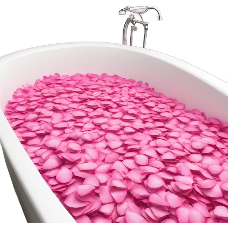 Bathtub filled with pink rose petals  emoji