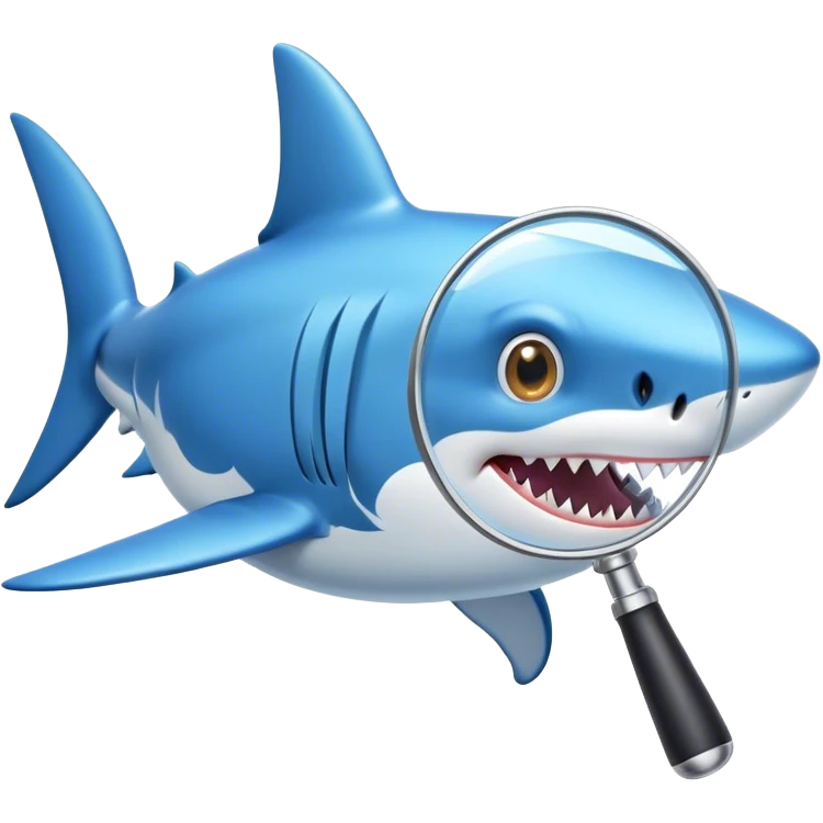 Shark with a magnifying glass  emoji