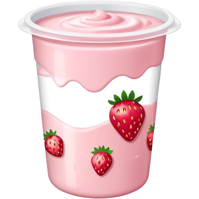 A strawberry joghurt. In the packaging emoji