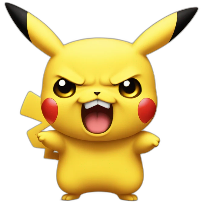 Angry face of pikachu emoji