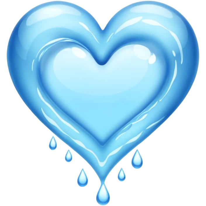 A heart made of water emoji