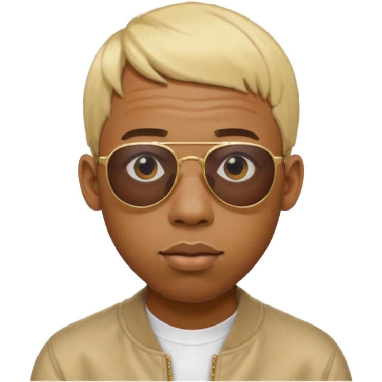 Tyler the creator with a blond short bob and sunglasses  emoji