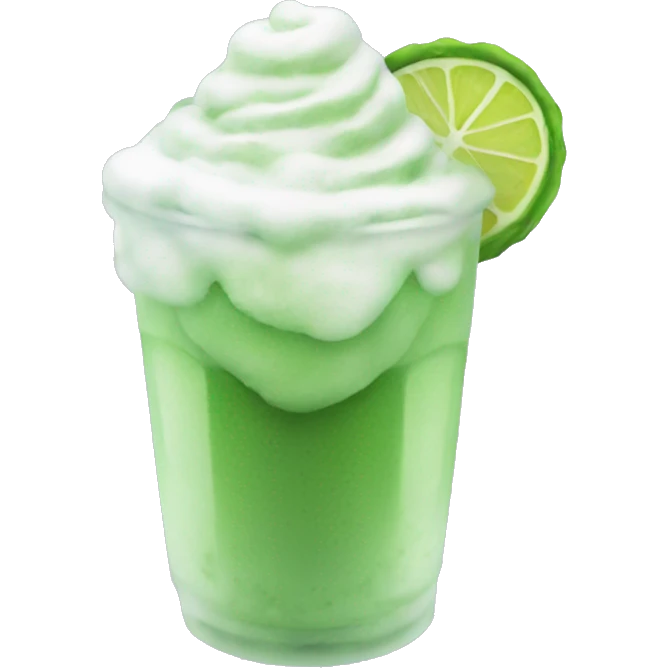 A iced matcha with foam emoji