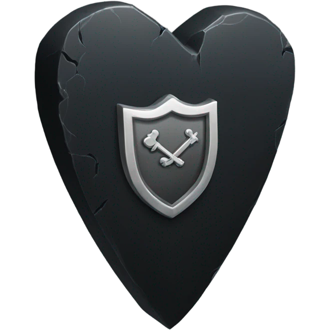 a black tombstone with the inscriptions in silver RIP and a silver heart emoji