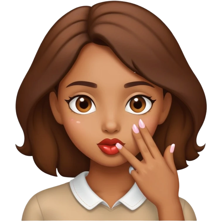 Brown girl blowing kiss emoji