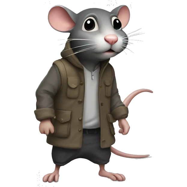 rat being stalked by dwaf emoji