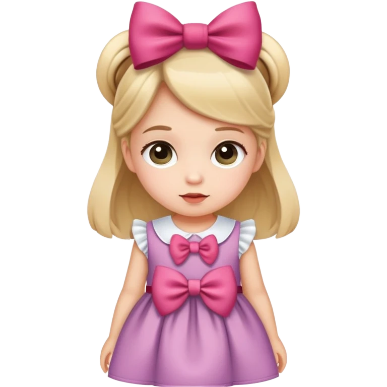 a little girl with a dress and bow on emoji