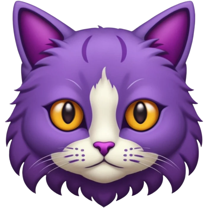 Un gato enojado endiablado en morado emoji