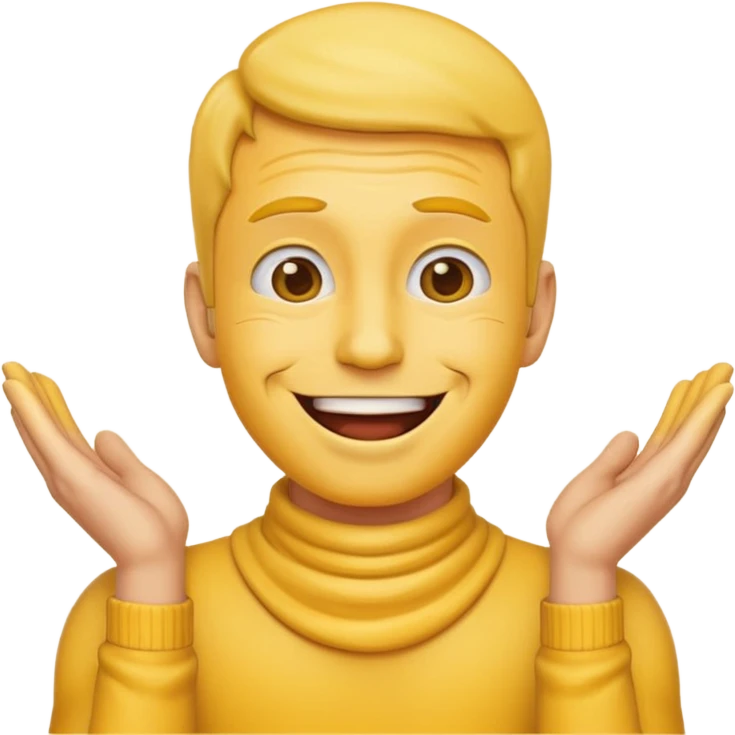 Emoji man joyful with hands on his neck emoji